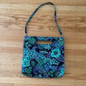 Vera Bradley Blue and Green Floral Shoulder Bag